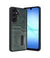 Samsung Galaxy A17 5g Uyumlu Sara Kartvizitli Deri Kılıf - Yeşil Belirtilmemiş