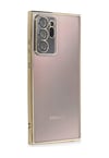 Samsung Galaxy Note 20 Ultra Uyumlu Kılıf Lensli Silikon - Gold Belirtilmemiş