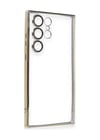 Samsung Galaxy S23 Ultra Uyumlu Kılıf Lensli Silikon - Gold Belirtilmemiş