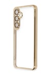 Samsung Galaxy S24 Fe Uyumlu Kılıf Lensli Silikon - Gold Belirtilmemiş