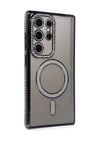 Samsung Galaxy S24 Ultra Uyumlu Kılıf Joke Simli Magneticsafe Kılıf - Siyah Belirtilmemiş