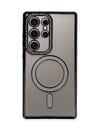 Samsung Galaxy S24 Ultra Uyumlu Kılıf Joke Simli Magneticsafe Kılıf - Siyah Belirtilmemiş