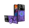 Samsung Galaxy S24 Ultra Uyumlu Kılıf Joy Lens Standlı Kapak - Mor Belirtilmemiş