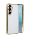 Samsung Galaxy S25 Plus Uyumlu Kılıf Lensli Silikon - Gold Belirtilmemiş