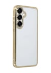 Samsung Galaxy S25 Plus Uyumlu Kılıf Lensli Silikon - Gold Belirtilmemiş