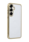 Samsung Galaxy S25 Plus Uyumlu Kılıf Lensli Silikon - Gold Belirtilmemiş