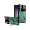 Samsung Galaxy S25 Ultra Uyumlu Kılıf Joy Lens Standlı Kapak - Koyu Yeşil Belirtilmemiş