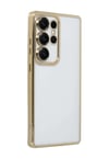 Samsung Galaxy S25 Ultra Uyumlu Kılıf Lensli Silikon - Gold Belirtilmemiş