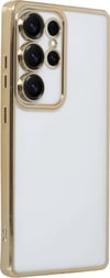 Samsung Galaxy S25 Ultra Uyumlu Kılıf Lensli Silikon - Gold Belirtilmemiş