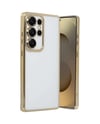 Samsung Galaxy S25 Ultra Uyumlu Kılıf Lensli Silikon - Gold Belirtilmemiş