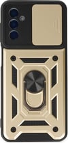 Samsung Galaxy Uyumlu   A04s Kılıf Pars Lens Yüzüklü Silikon - Gold Belirtilmemiş