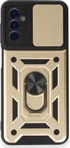 Samsung Galaxy Uyumlu   M14 5g Kılıf Pars Lens Yüzüklü Silikon - Gold Belirtilmemiş