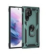 Samsung Galaxy Uyumlu   S21 Ultra Kılıf Sofya Yüzüklü Silikon Kapak - Yeşil Belirtilmemiş