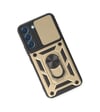 Samsung Galaxy Uyumlu   S23 Fe Kılıf Pars Lens Yüzüklü Silikon - Gold Belirtilmemiş