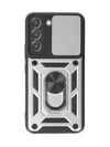 Samsung Galaxy Uyumlu   S24 Kılıf Pars Lens Yüzüklü Silikon - Gümüş Belirtilmemiş