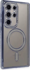 Samsung Galaxy Uyumlu   S24 Ultra Kılıf Joke Simli Magneticsafe Kılıf - Mavi Belirtilmemiş