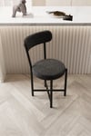 Sandalye 1 Adet Keten Kumaş Metal Ayak Modern Mutfak Sandalyesi Cafe Balkon Ofis Teddy 9817 Anstrast Çok Renkli