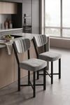 Sandalye 2 Adet Baby Face Kumaş Metal Ayak Modern Mutfak Sandalyesi Cafe Balkon Ofis Elma 9810 Gri Çok Renkli