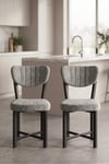 Sandalye 2 Adet Baby Face Kumaş Metal Ayak Modern Mutfak Sandalyesi Cafe Balkon Ofis Elma 9810 Gri Çok Renkli