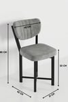 Sandalye 2 Adet Baby Face Kumaş Metal Ayak Modern Mutfak Sandalyesi Cafe Balkon Ofis Elma 9810 Gri Çok Renkli