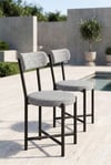 Sandalye 2 Adet Keten Kumaş Metal Ayak Modern Mutfak Sandalyesi Cafe Balkon Ofis Teddy 9812 Gri Çok Renkli