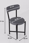 Sandalye 2 Adet Keten Kumaş Metal Ayak Modern Mutfak Sandalyesi Cafe Balkon Ofis Teddy 9812 Gri Çok Renkli