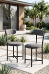 Sandalye 2 Adet Keten Kumaş Metal Ayak Modern Mutfak Sandalyesi Cafe Balkon Ofis Teddy 9813 Antrasit Çok Renkli