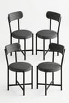 Sandalye 4 Adet Keten Kumaş Metal Ayak Modern Mutfak Sandalyesi Cafe Balkon Ofis Teddy 9809 Antrasit Çok Renkli