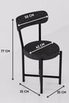 Sandalye 4 Adet Keten Kumaş Metal Ayak Modern Mutfak Sandalyesi Cafe Balkon Ofis Teddy 9809 Antrasit Çok Renkli