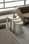 Setro Zigon Sehpa Ekru 3'lü Çok Renkli