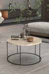Terra Yuvarlak Orta Sehpa Bej 70 Cm Çok Renkli
