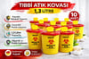 Tıbbi Atık Kovası 1,3 Litre 10 Adet Kapaklı Tıbbi Atık Kutusu Enfekte Atık Kovası Seti Siyah