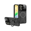 Vivo Y16 Uyumlu Kılıf Joy Lens Standlı Kapak - Siyah Belirtilmemiş