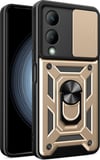 Vivo Y17s Uyumlu Kılıf Pars Lens Yüzüklü Silikon - Gold Belirtilmemiş