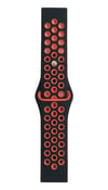 Watch 20mm Uyumlu Spor Delikli Kordon - Siyah-kırmızı -