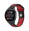 Watch 20mm Uyumlu Spor Delikli Kordon - Siyah-kırmızı -