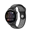 Watch 20mm Uyumlu Spor Delikli Kordon - Siyah-gri -