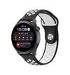 Watch 20mm Uyumlu Spor Delikli Kordon - Siyah-beyaz -