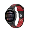 Watch 22mm Uyumlu Spor Delikli Kordon - Siyah-kırmızı -