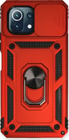 Xiaomi Mi 11 Lite Uyumlu Kılıf Pars Lens Yüzüklü Silikon - Kırmızı Belirtilmemiş