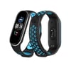 Xiaomi Mi Band 6 Uyumlu Spor Delikli Kordon - Siyah-mavi-beyaz -