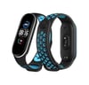 Xiaomi Mi Band 6 Uyumlu Spor Delikli Kordon - Siyah-mavi-beyaz -