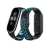Xiaomi Mi Band 6 Uyumlu Spor Delikli Kordon - Siyah-mavi-beyaz -