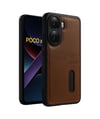 Xiaomi Poco X7 Pro Uyumlu Kılıf Sara Kartvizitli Deri Kılıf - Taba Belirtilmemiş