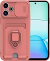Xiaomi Redmi 13 4g Uyumlu Kılıf Zuma Kartvizitli Yüzüklü Silikon - Pembe Belirtilmemiş