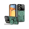 Xiaomi Redmi 13c Uyumlu Kılıf Joy Lens Standlı Kapak - Koyu Yeşil Belirtilmemiş