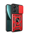 Xiaomi Redmi 13c Uyumlu Kılıf Pars Lens Yüzüklü Silikon - Kırmızı Belirtilmemiş