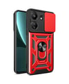 Xiaomi Redmi 13c Uyumlu Kılıf Pars Lens Yüzüklü Silikon - Kırmızı Belirtilmemiş