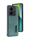 Xiaomi Redmi 13c Uyumlu Kılıf Sara Kartvizitli Deri Kılıf - Koyu Yeşil Belirtilmemiş