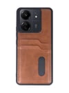 Xiaomi Redmi 13c Uyumlu Kılıf Sara Kartvizitli Deri Kılıf - Taba Belirtilmemiş